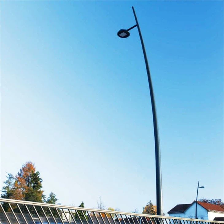 China Wholesale Curved Shape Q235 Q345 Steel Road Light Pole China Road Light Pole Lamp Pole